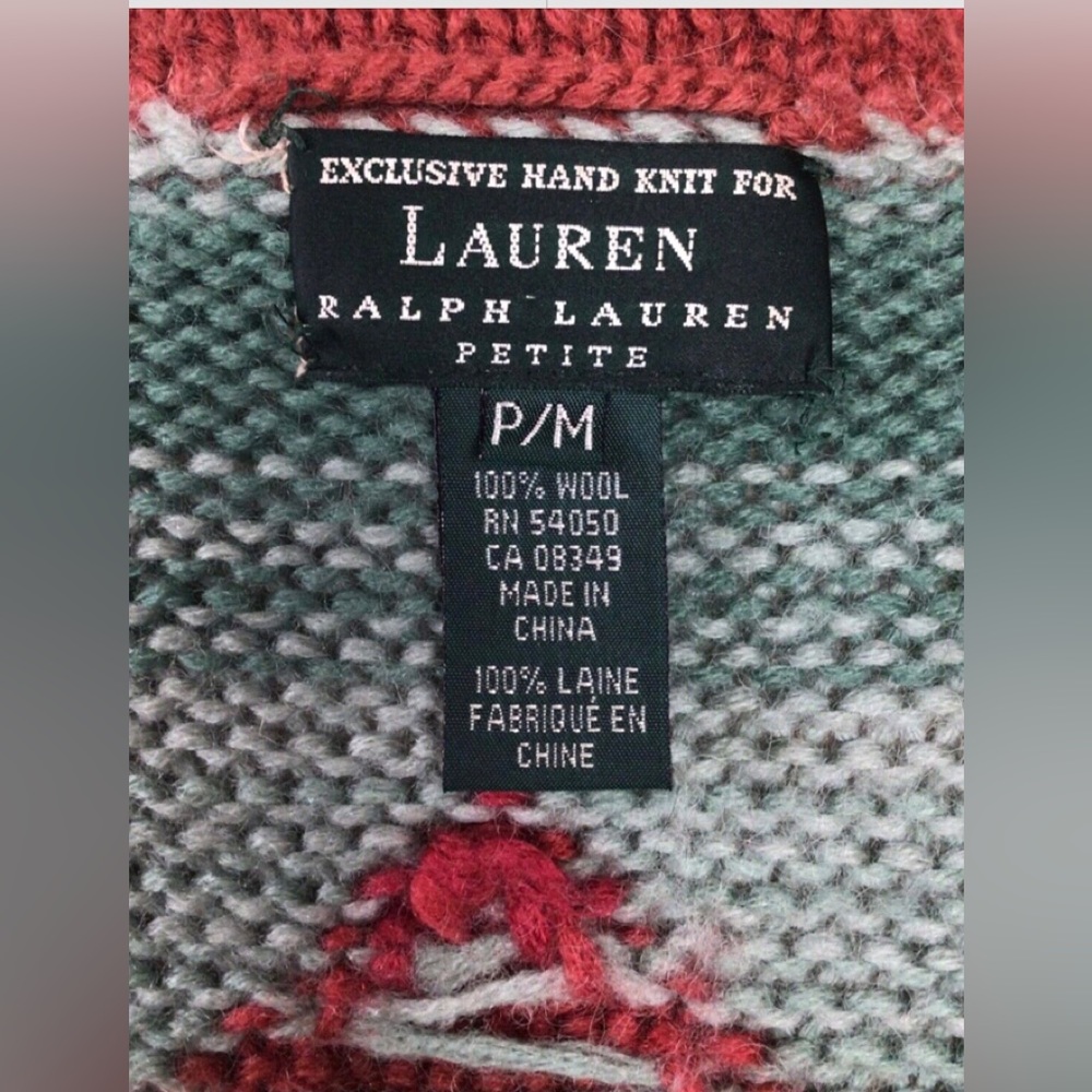 Ralph Lauren Hand Knit Blanket Wool Aztec Southwestern Navajo Robe Jacket - Picture 9 of 9